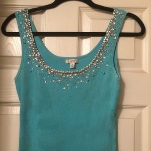 Cache turquoise knit tank